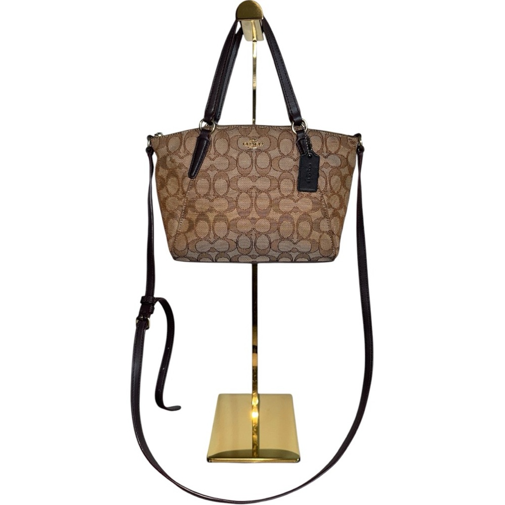 Coach Small Kelsey Crossbody in Signature Jacquard EUC - Picture 6 of 12